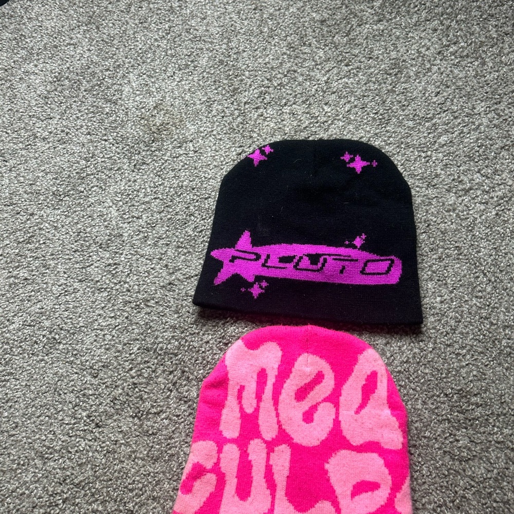 Black and Pink Women's Beanie